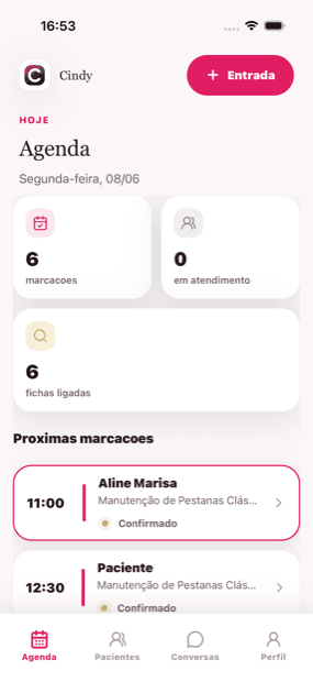 Aplicação Cindy Profissionais