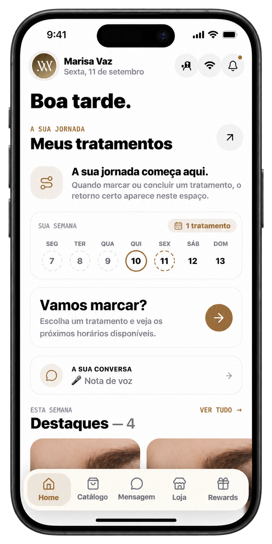 Ilustração da Cindy Paciente, com tratamentos, marcações e mensagens da clínica